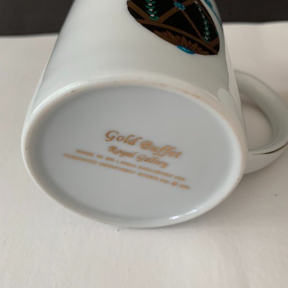 SET OF 4 GOLD BUFFET ROYAL GALLERY 1991 HOLIDAYS FABERGE EGG CUPS MUGS NOT USED - Picture 5 of 11